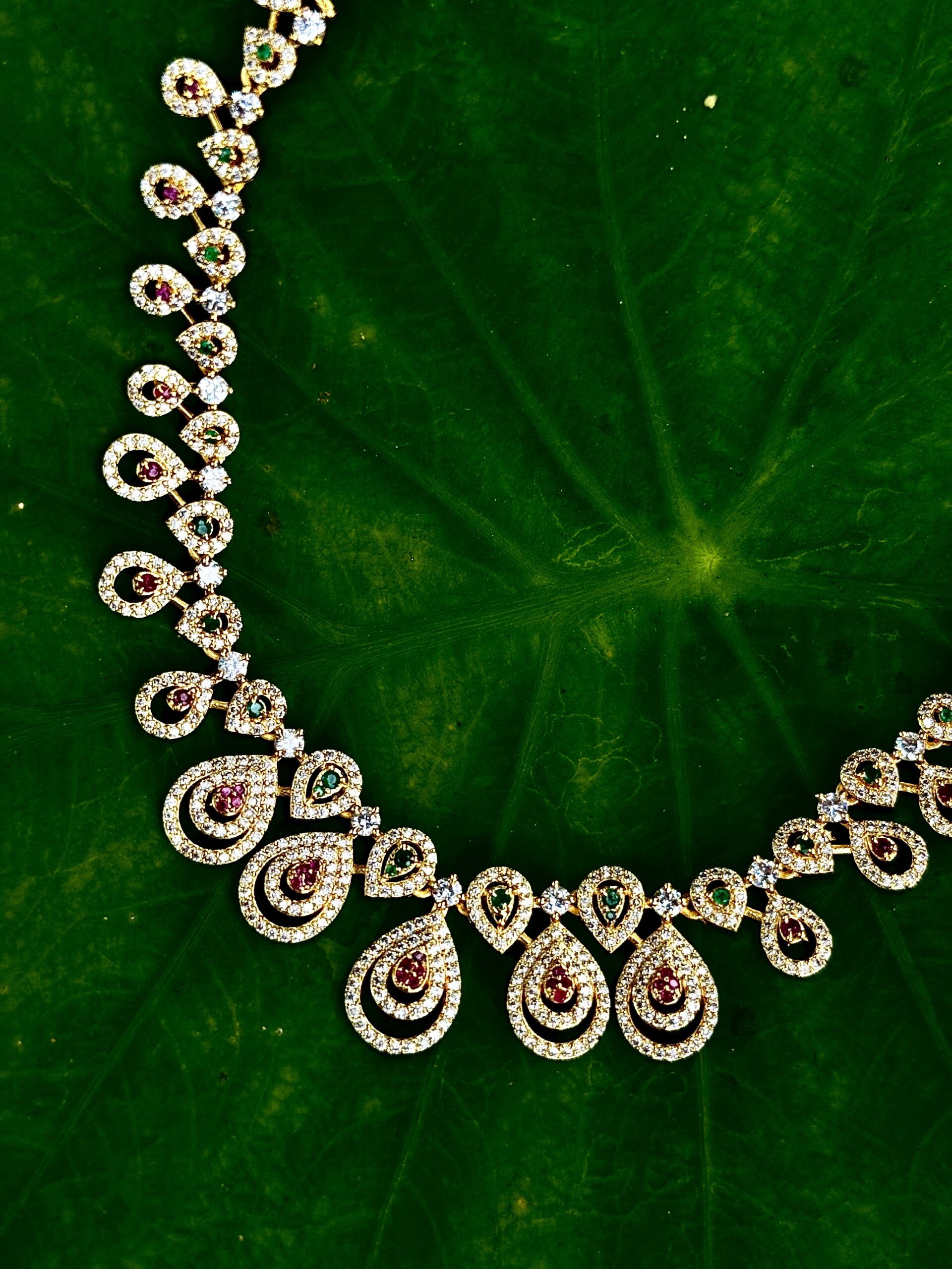 Tear Drop Set AD Stone Multi Colour