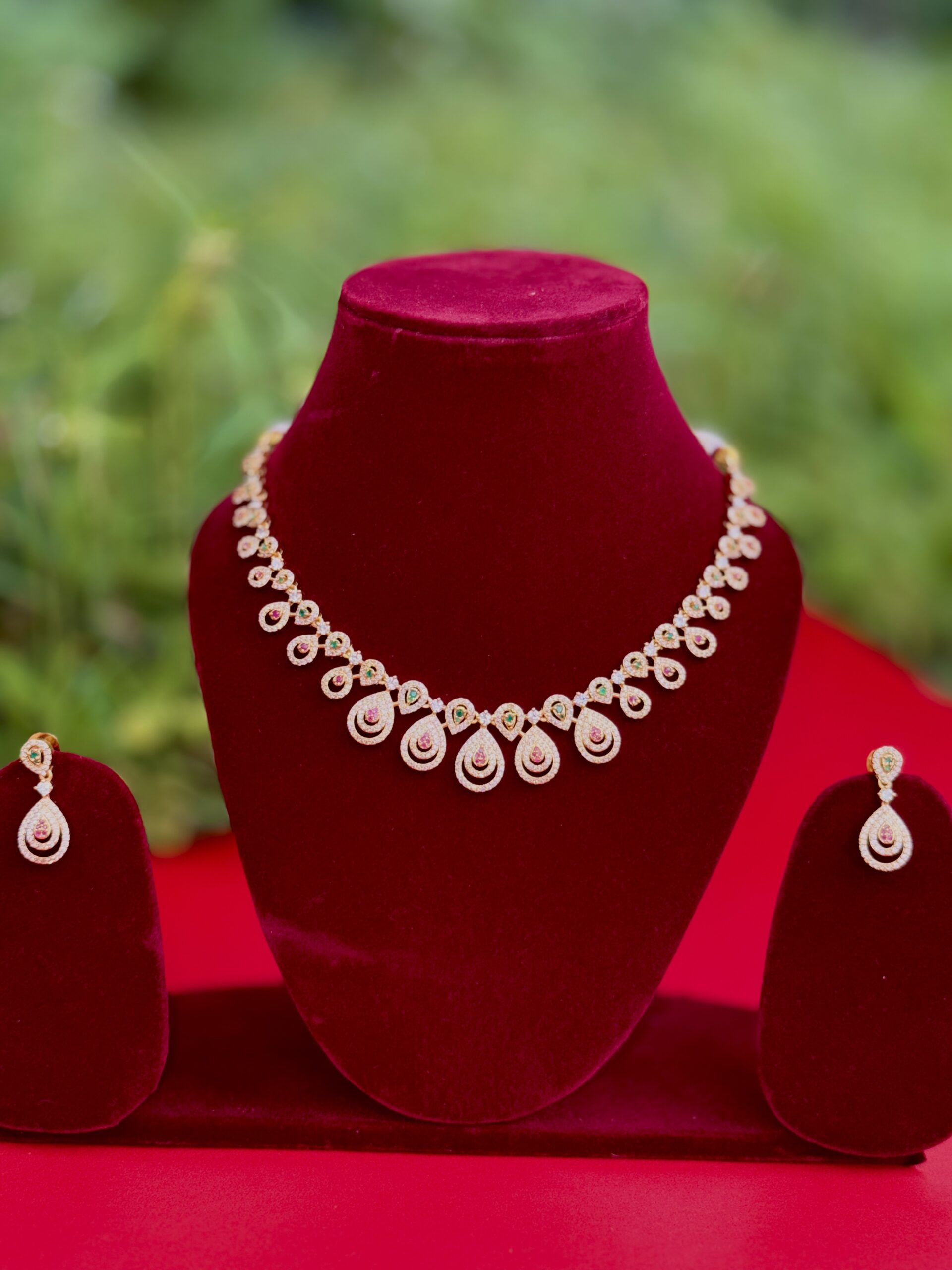 Tear Drop Set AD Stone Multi Colour - Image 2