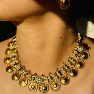 Emerald Antique Coin Necklace