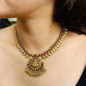 Ruby Lakshmi Temple Necklace