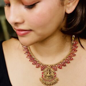 Goddess Lakshmi Ruby Necklace