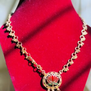 Long Lotus Haram Necklace Set